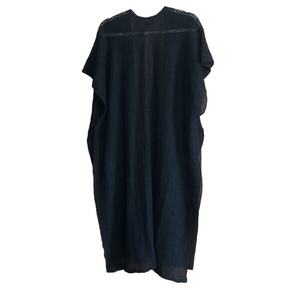 Steve Madden Women's Open Weave Short Sleeve Black Cover up OS Fits Most NWT - Picture 2 of 13